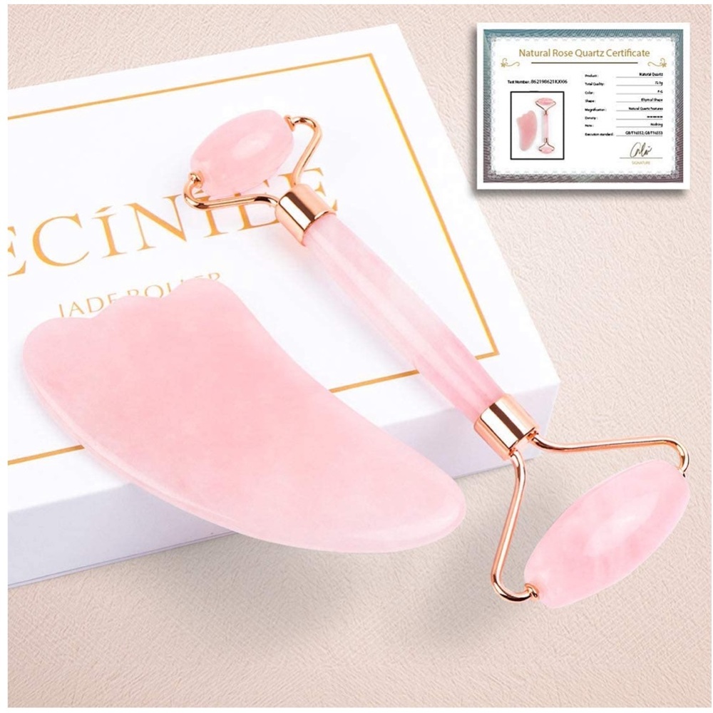 Rose Quartz Beauty Roller & Scraper